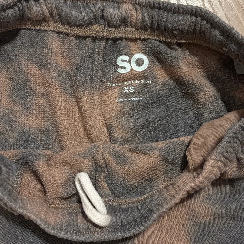 SO Tie-Dye The Lounge Life Shorts in Brown and Gray